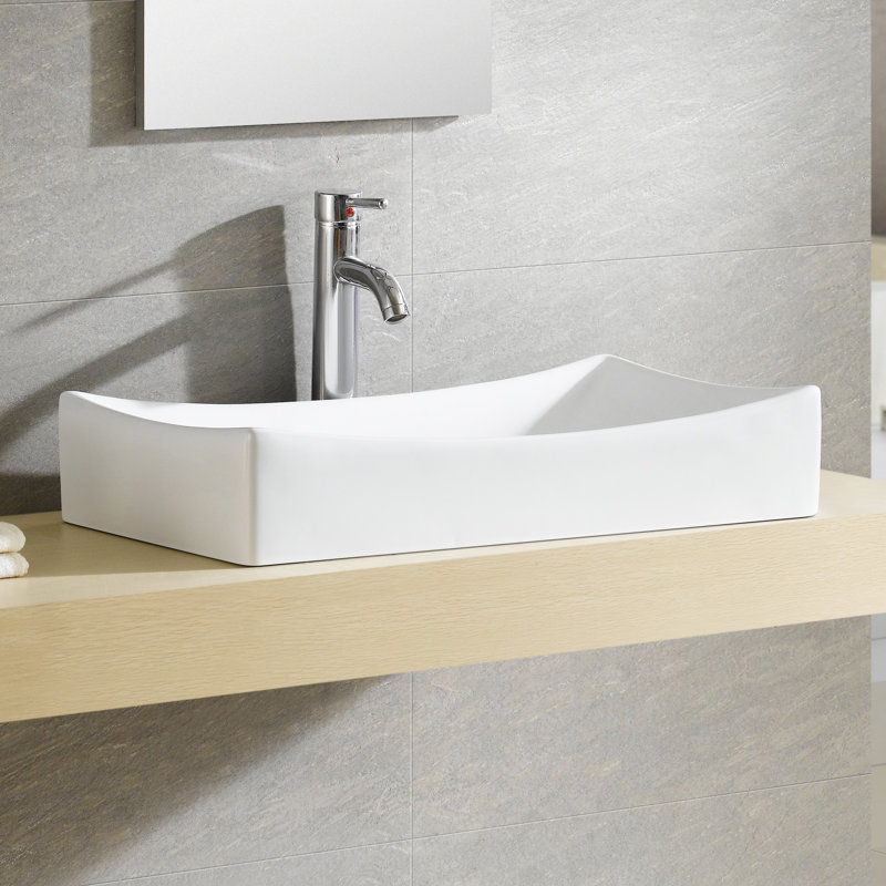 Fine Fixtures Modern Ceramic Rectangular Vessel Bathroom Sink & Reviews
